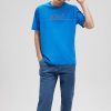 Футболка синяя с логотипом Mavi из 100% хлопка, доступна в размерах S, XS, L, XXL, M