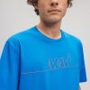 Футболка синяя с логотипом Mavi из 100% хлопка, доступна в размерах S, XS, L, XXL, M — изображение 4
