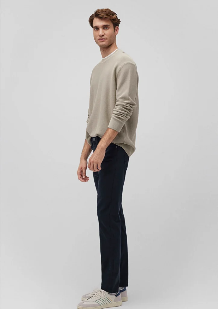Мужские брюки Jake Kolej Mavi Comfort из габардина, скинни, прямой крой, узкие(черные) — изображение 2