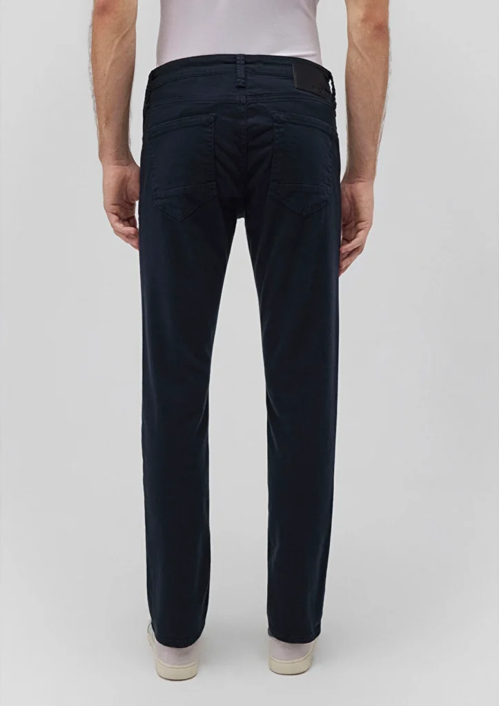 Мужские брюки Jake Kolej Mavi Comfort из габардина, скинни, прямой крой, узкие(черные) — изображение 3