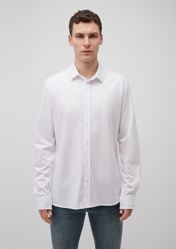 Белая вязаная рубашка Mavi Black, oversize, без пуговиц, уютная и стильная, для городских мужчин, состав: 100% хлопок, доступна в нескольких размерах — изображение 3