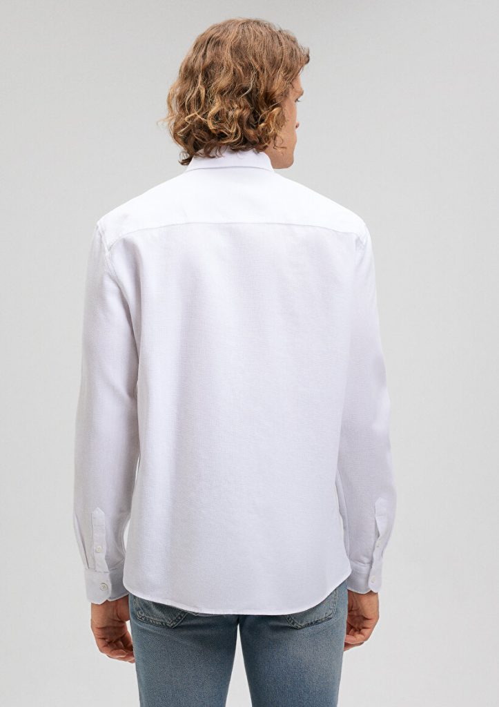Белая рубашка MAVI, 100% хлопок, без пуговиц, доступна в размерах S, M, L, XL, XXL — изображение 4