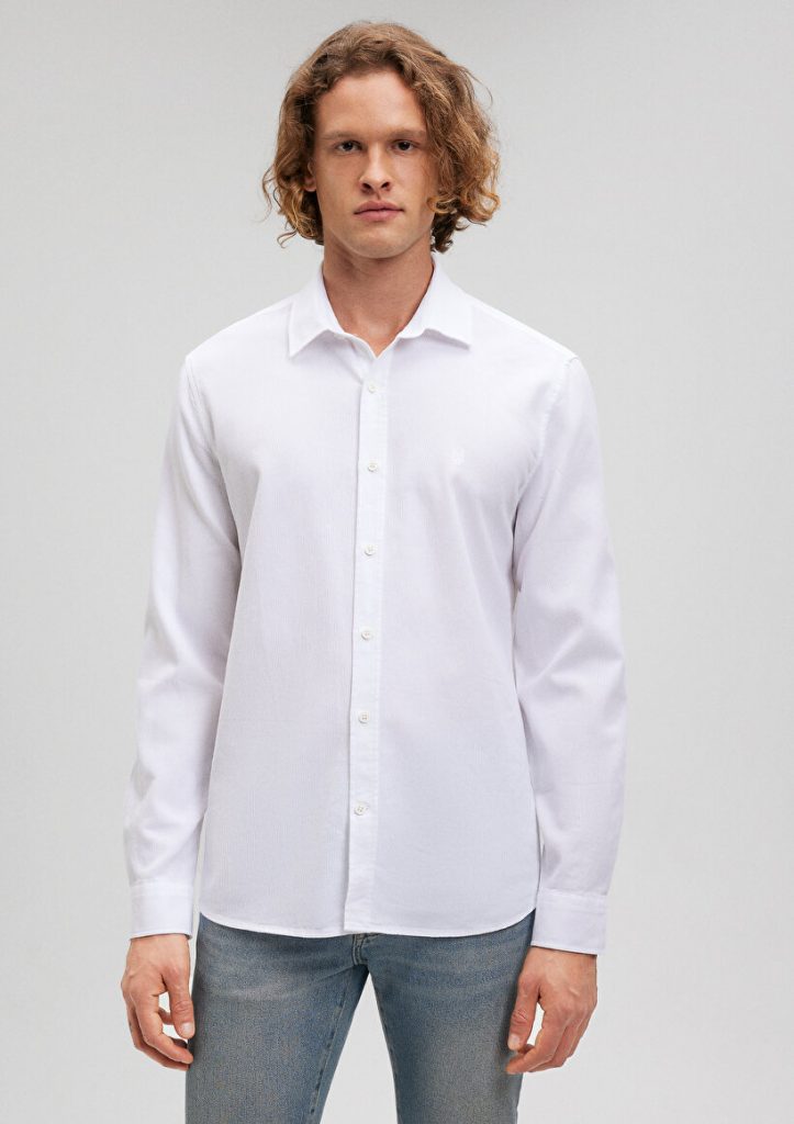 Белая рубашка MAVI, 100% хлопок, без пуговиц, доступна в размерах S, M, L, XL, XXL — изображение 3