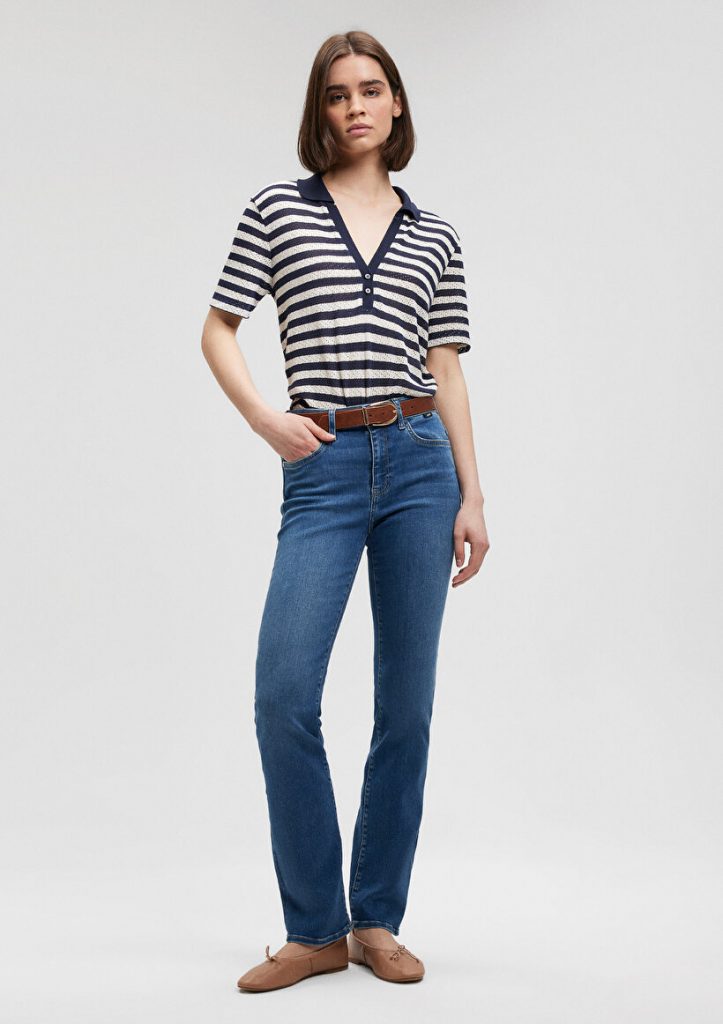 Джинсы Kendra Casual Vintage Indigo от MAVI, высокоясный, классический прямой крой, мягкая ткань для комфорта и поддержки форм