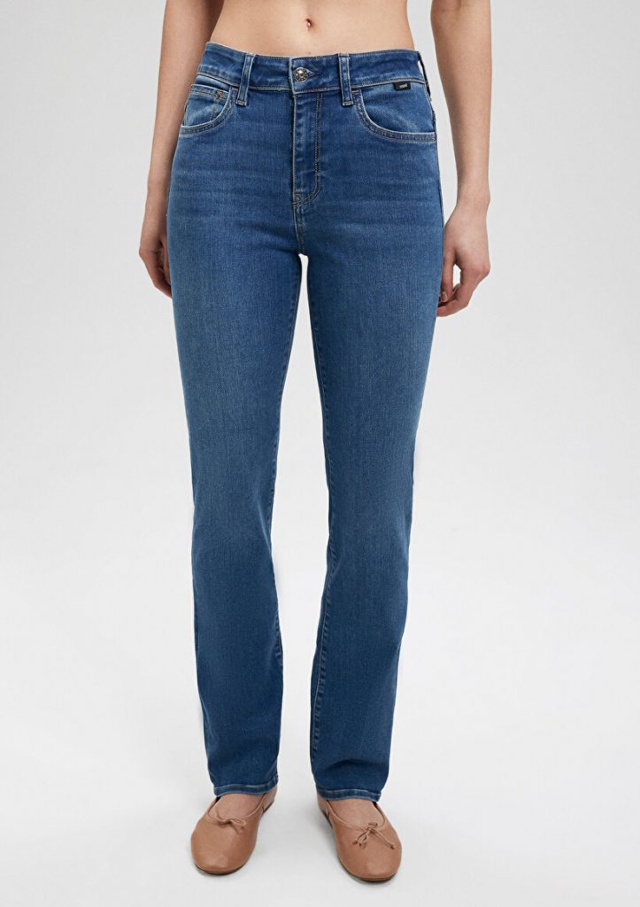 Джинсы Kendra Casual Vintage Indigo от MAVI, высокоясный, классический прямой крой, мягкая ткань для комфорта и поддержки форм — изображение 3