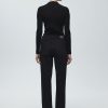 Джинсы MAVI New York Classic Denim черные классические прямые джинсы с высокой талией и текстурированным денимом — изображение 5