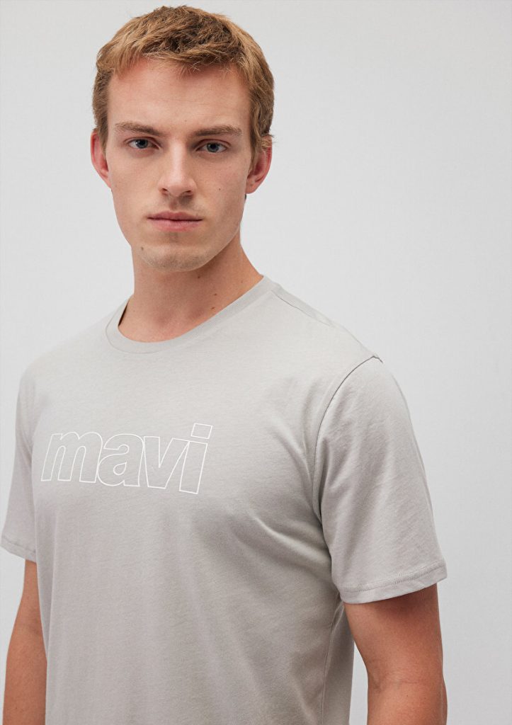 Серая футболка с логотипом Mavi, 100% хлопок, доступна в размерах S, XS, M, XXL — изображение 5