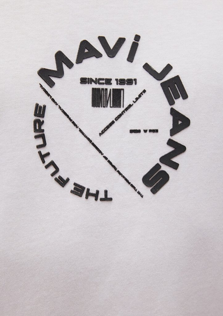 Мужская белая футболка с принтом на спине Mavi Jeans из 100% хлопка, размеры S, M, L, XL, XXL — изображение 6
