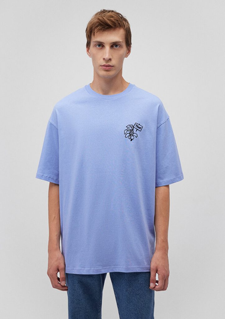 Футболка с принтом Road Runner, фиолетовая, от бренда MAVI, размеры S, M, L, XL, XS, 78% хлопка, 22% лен — изображение 3