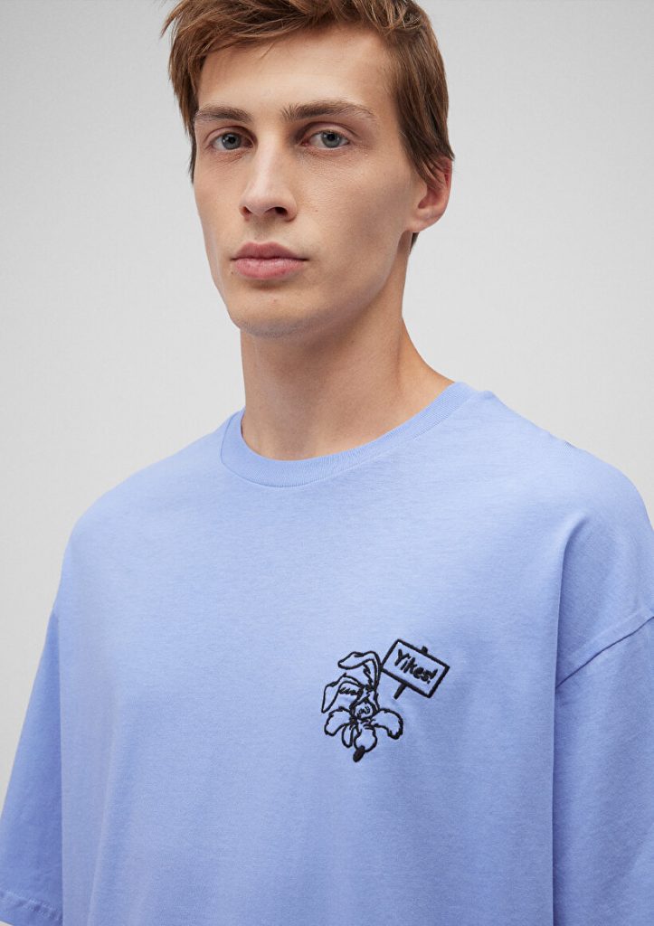 Футболка с принтом Road Runner, фиолетовая, от бренда MAVI, размеры S, M, L, XL, XS, 78% хлопка, 22% лен — изображение 5