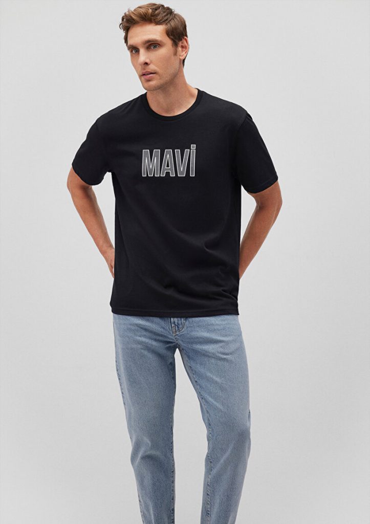 Черная футболка с логотипом Mavi из 100% хлопка, доступна в размерах S, M, L, XL, XXL — изображение 2