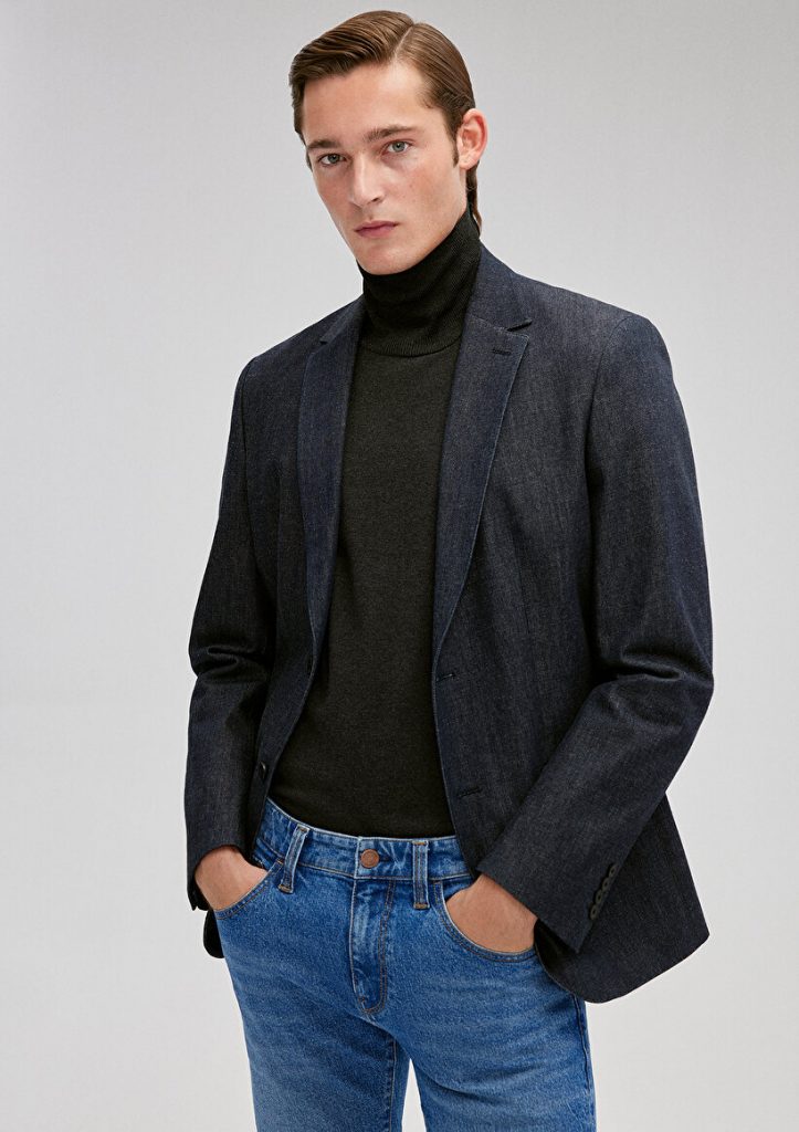 Индиго пиджак MAVI, 100% хлопок, 2 внутренних кармана, размеры S, XS