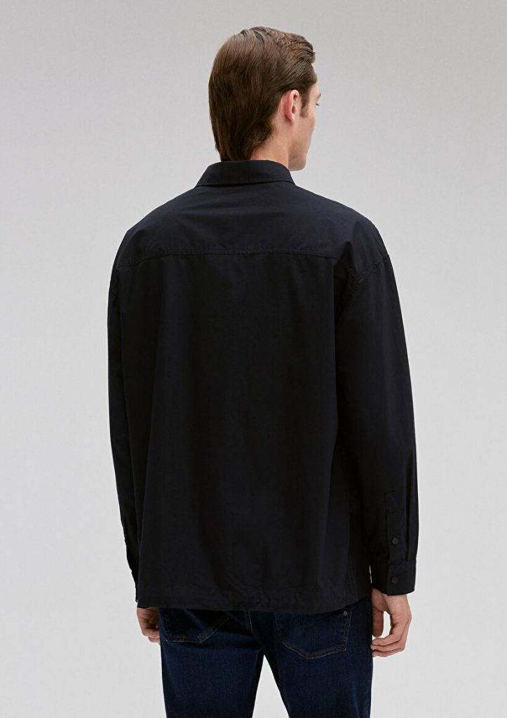Темно-синий свет shirt MAVI, коллекция Mavi 100 к 100-летию Турецкой Республики, с кнопками спереди, регулируемый талией, 100% хлопок, размер XS — изображение 3