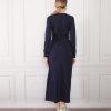 Женское платье с завязками на шее из 100% хлопкового трикотажа, размеры S-XXL, цвет - темно-синий — изображение 10