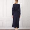 Женское платье с завязками на шее из 100% хлопкового трикотажа, размеры S-XXL, цвет - темно-синий — изображение 24