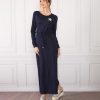 Женское платье с завязками на шее из 100% хлопкового трикотажа, размеры S-XXL, цвет - темно-синий — изображение 16