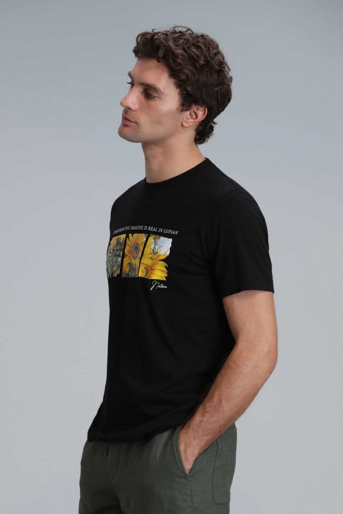 Современная графическая футболка June черного цвета размера S, M, L, XL, XXL, 3XL, XS — изображение 5