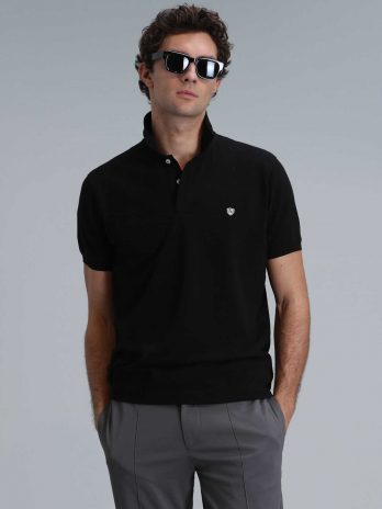 Черная мужская поло-майка Laon Smart с размерами S, M, L, XL, XXL, 3XL, 4XL