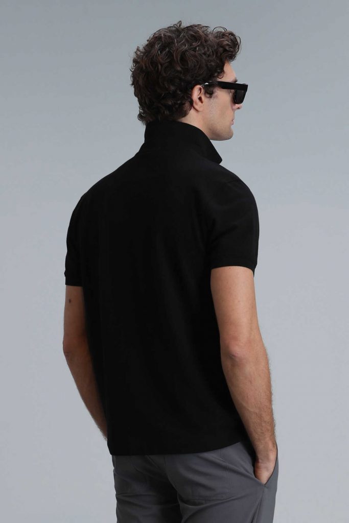 Черная мужская поло-майка Laon Smart с размерами S, M, L, XL, XXL, 3XL, 4XL — изображение 6