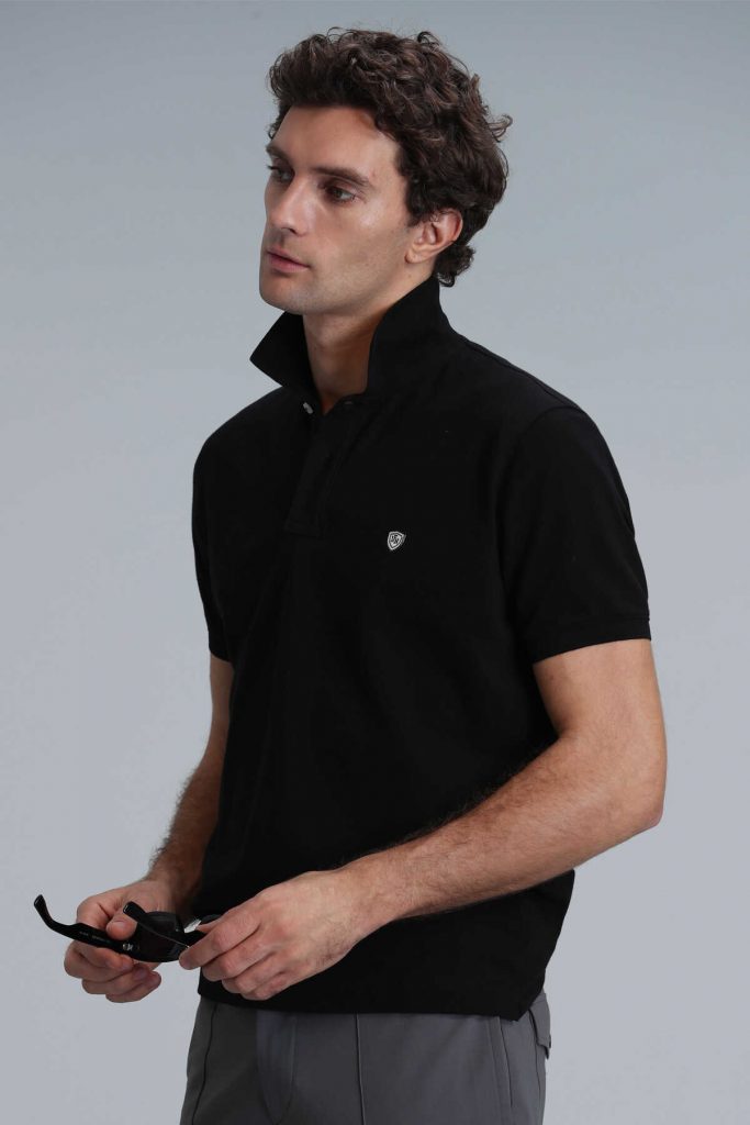 Черная мужская поло-майка Laon Smart с размерами S, M, L, XL, XXL, 3XL, 4XL — изображение 5