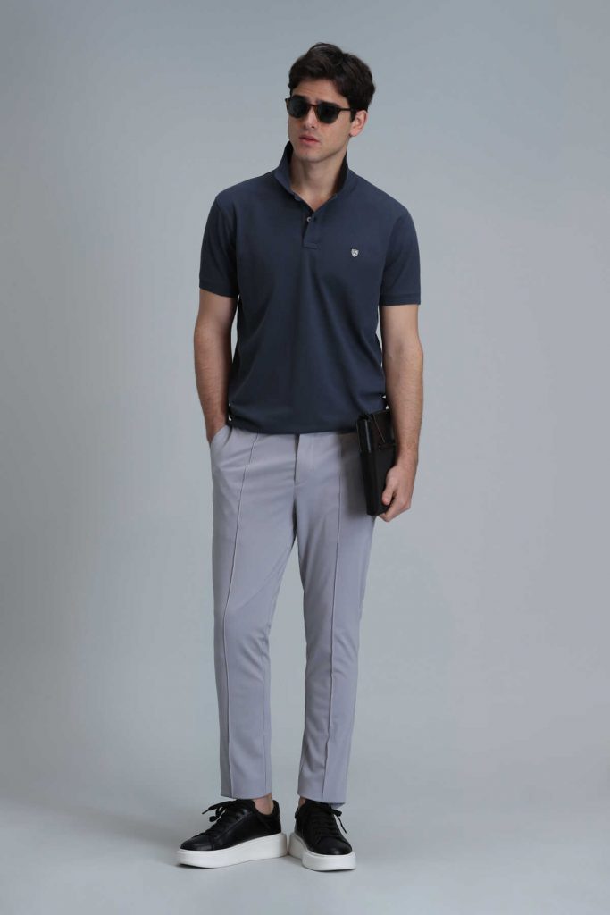 Умная мужская поло-футболка Laon антрацитового цвета, размеры: XS, S, M, L, XL, XXL, 3XL, 4XL — изображение 4