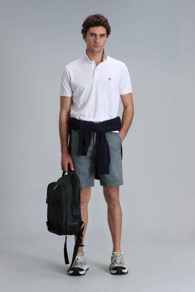 Умная мужская футболка-поло Laon белого цвета, размеры: XS, S, M, L, XL, XXL, 3XL, 4XL — изображение 2