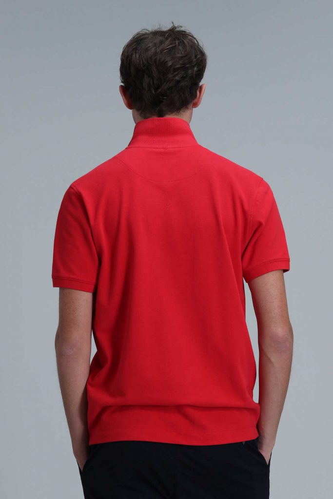 Умная мужская рубашка-поло Laon, красная, размеры: 3XL, 4XL, M — изображение 6