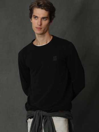 Черная мужская футболка с длинным рукавом Blend, доступна в размерах S, M, L, XL, XXL