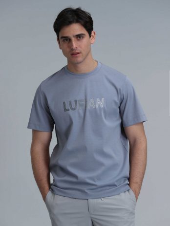 Современная графическая футболка Benjamın синего цвета, размеры XS, M, L, XXL