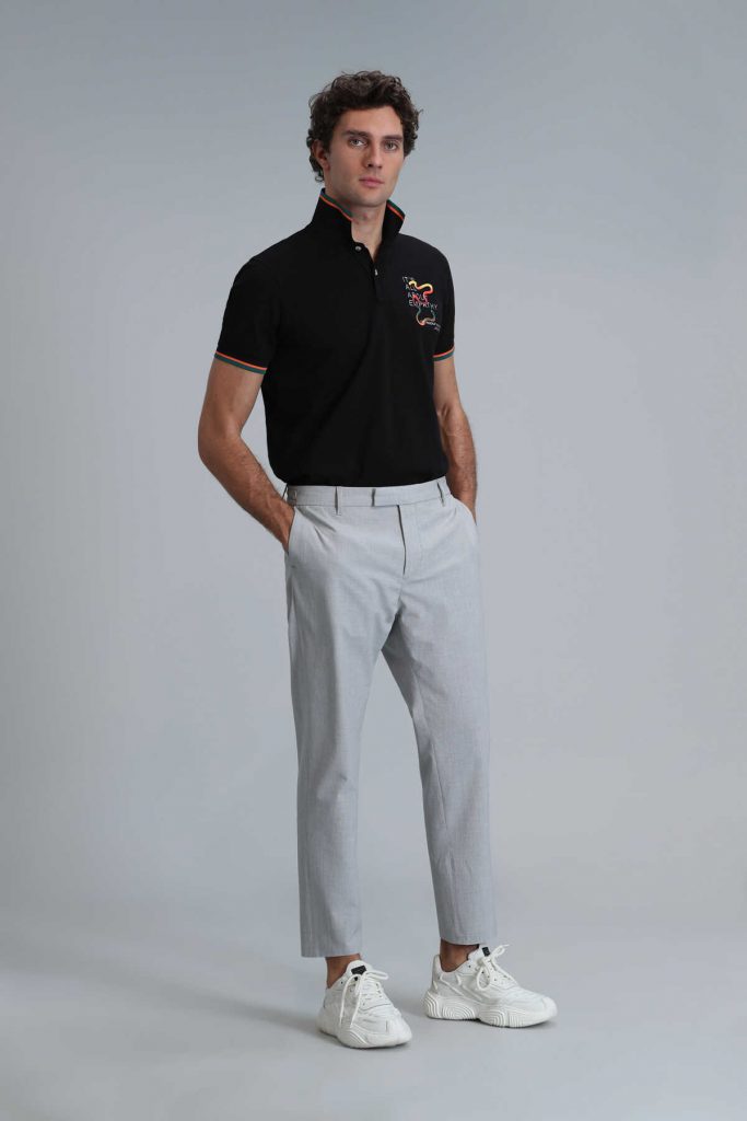Поло-футболка Kıng Smart для мужчин черного цвета, размеры: XS, S, M, L, XL, XXL, 3XL, 4XL — изображение 4