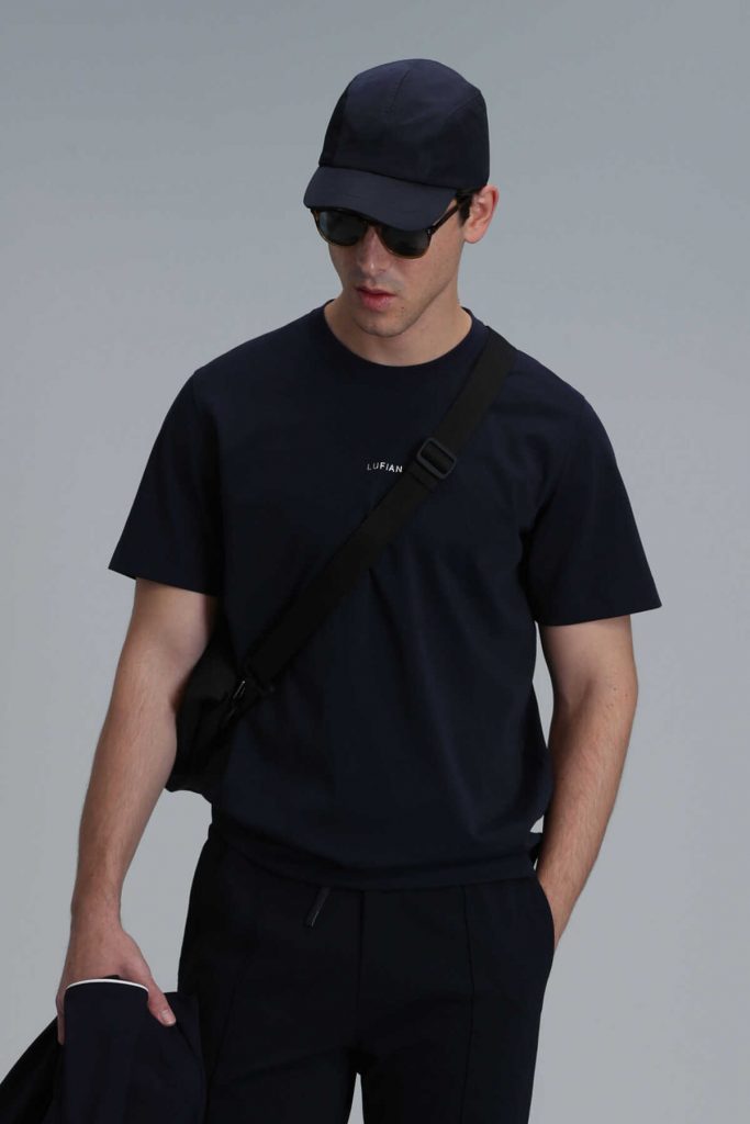 Современная графическая футболка Antony, тёмно-синяя, размеры XL, 3XL, M — изображение 4