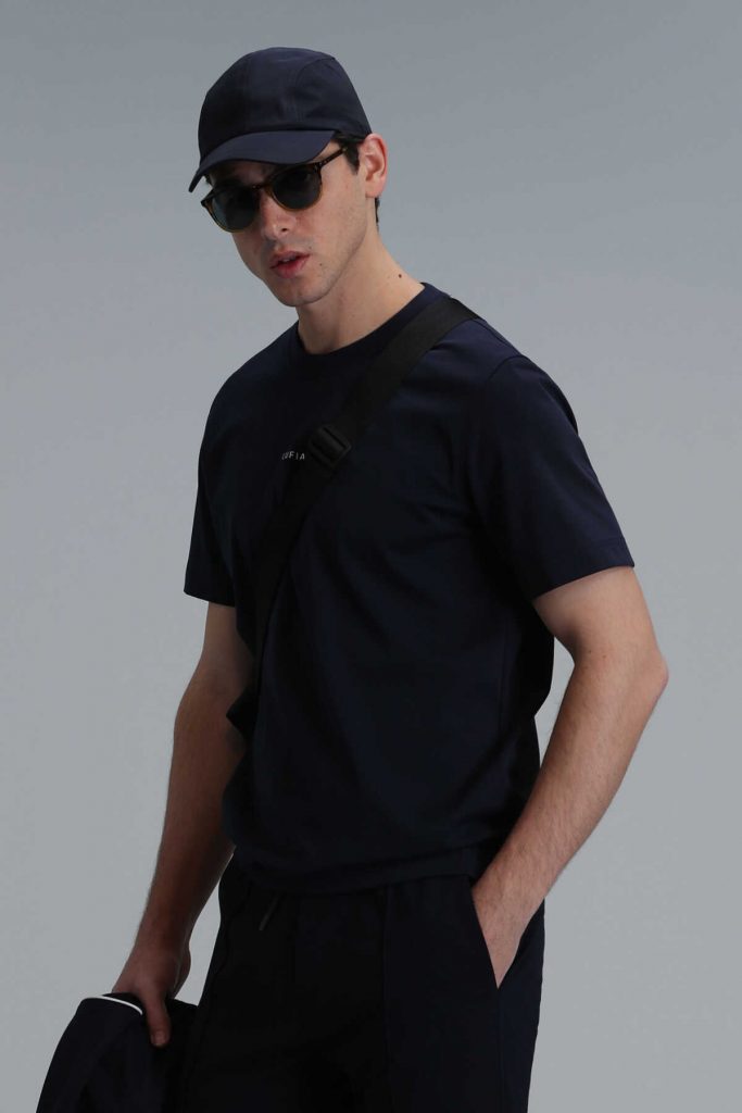 Современная графическая футболка Antony, тёмно-синяя, размеры XL, 3XL, M — изображение 3