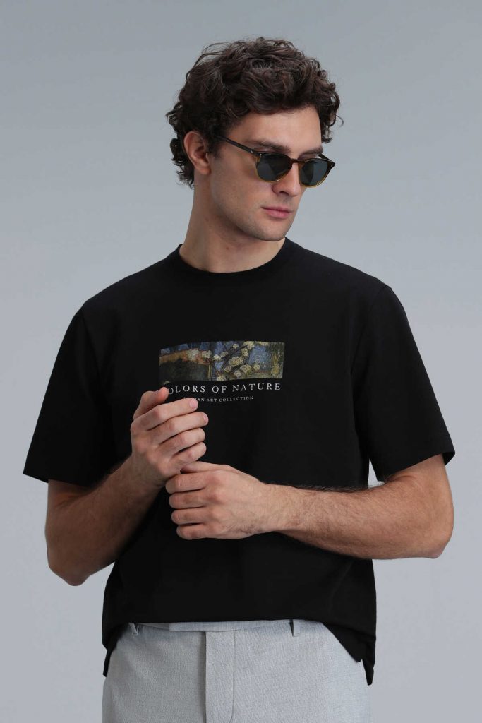 Современная графическая футболка Bıanca черного цвета, размер S, M, L, XL, XXL, 3XL, 4XL — изображение 5