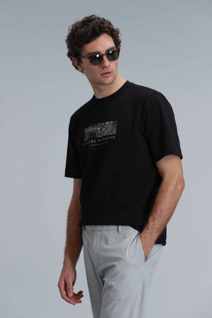 Современная графическая футболка Bıanca черного цвета, размер S, M, L, XL, XXL, 3XL, 4XL — изображение 3