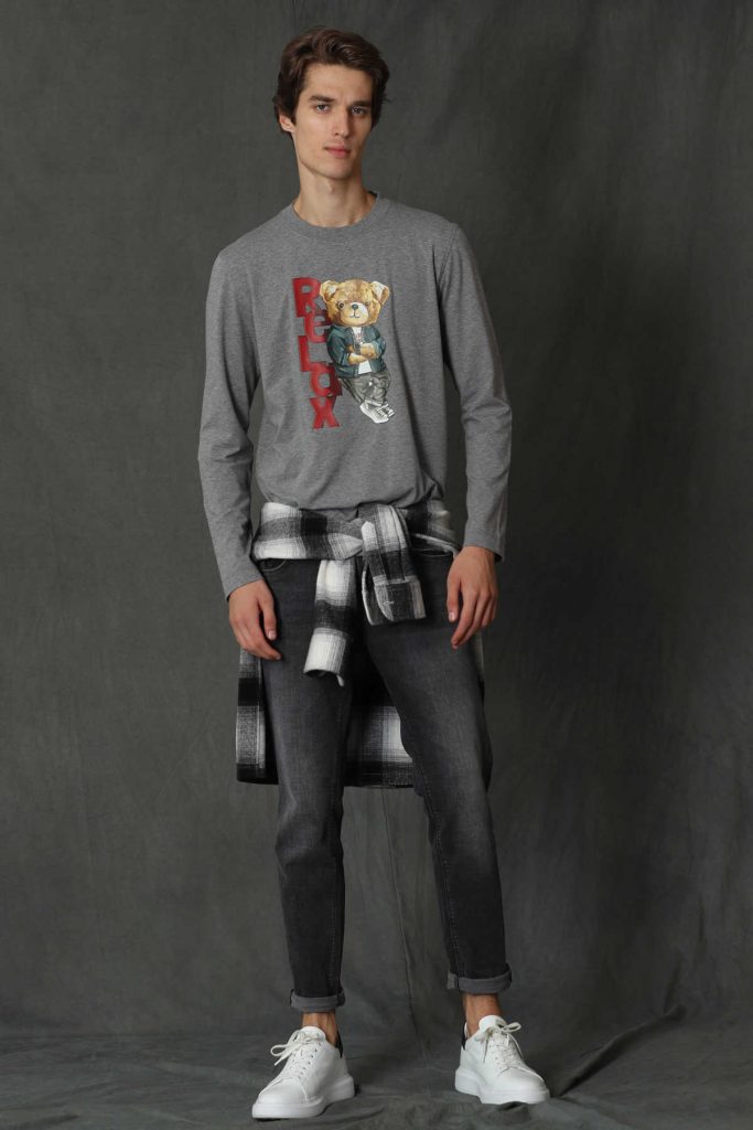 Мужская футболка с длинным рукавом Dominic серого цвета, размеры S-XXL — изображение 2