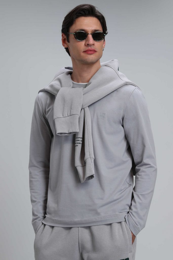 Мужская футболка с длинным рукавом Merlin, серого цвета, размеры L и XXL