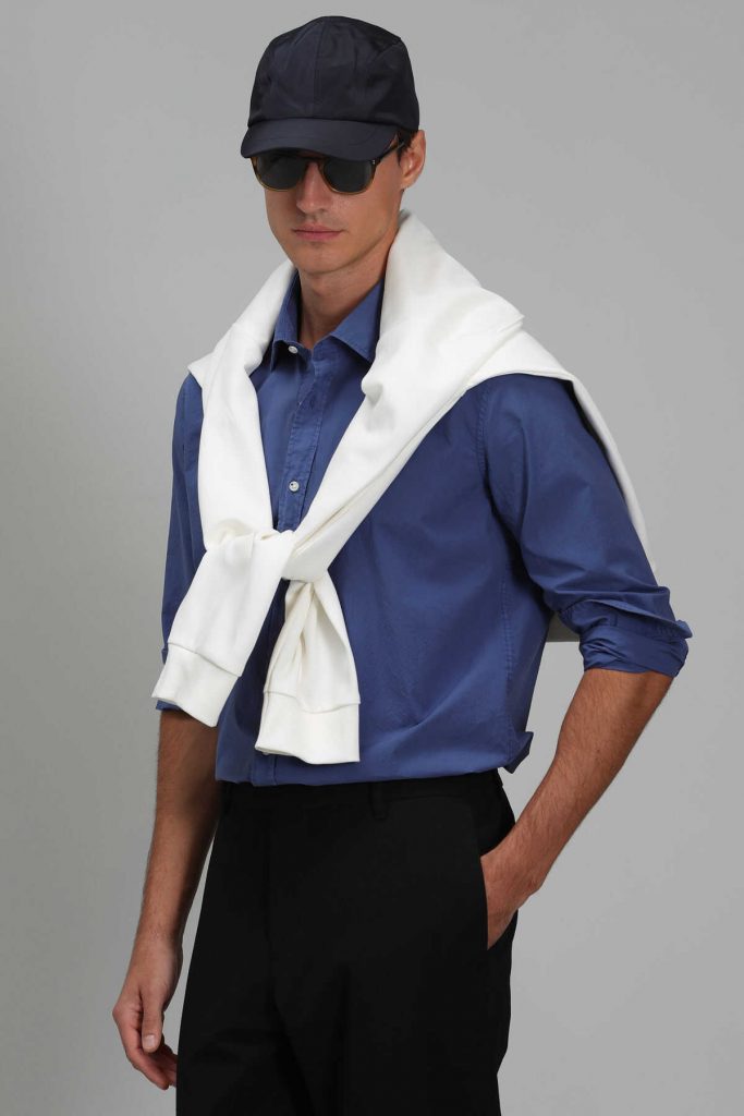 Умная мужская рубашка Comfort Slim Fit светло-синего цвета Makro, размеры XL, 3XL, L, M, XXL