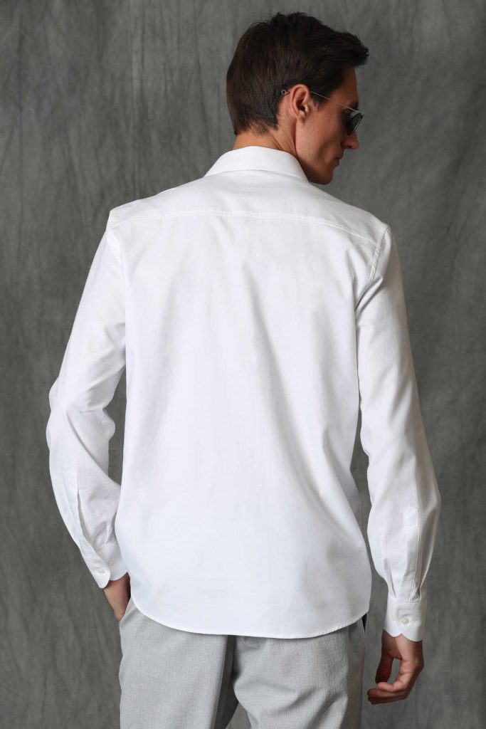 Умная мужская рубашка Nagoya Comfort Slim Fit, белая, С размер: M, L, XL — изображение 6
