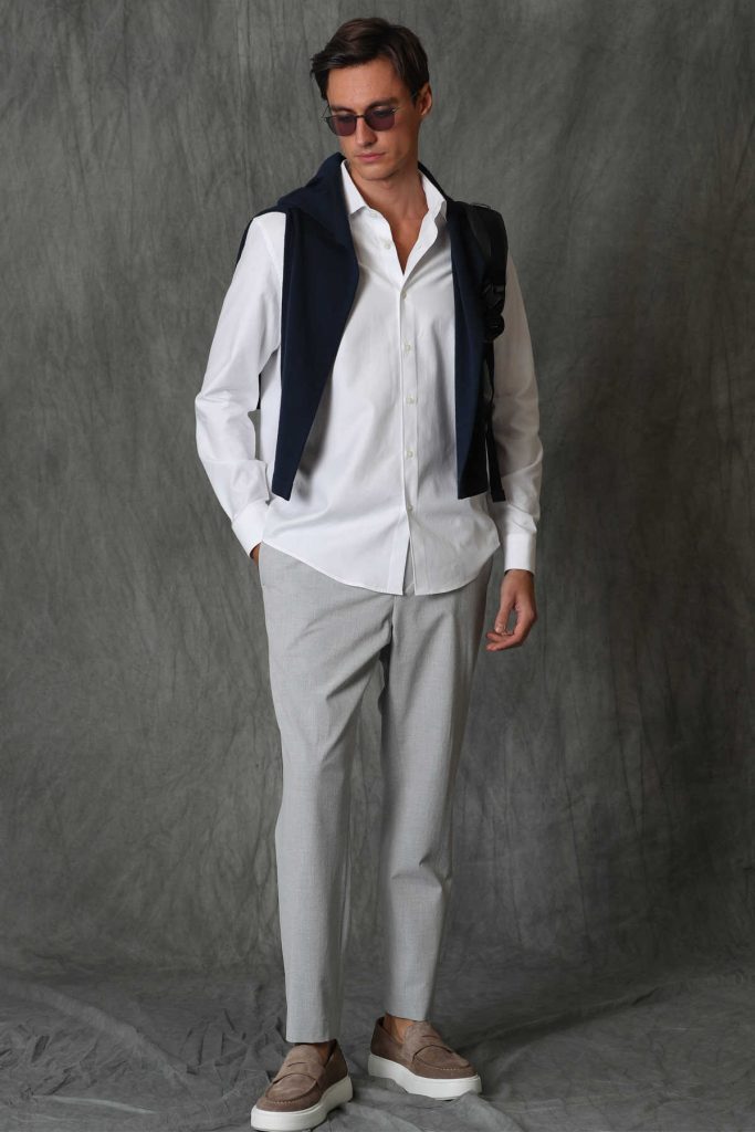 Умная мужская рубашка Nagoya Comfort Slim Fit, белая, С размер: M, L, XL — изображение 2