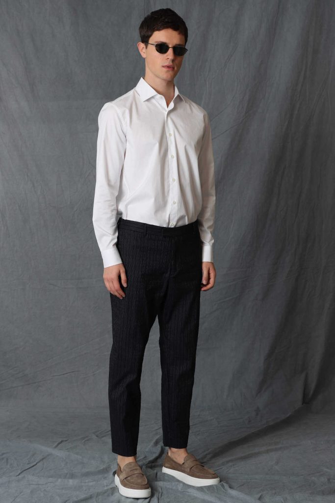 Умная мужская рубашка Comfort Slim Fit белого цвета, размеры XL, L, M — изображение 5