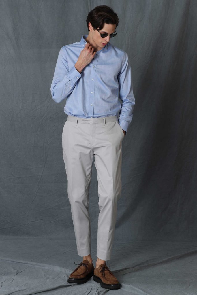 Умная мужская рубашка Daniel, slim fit, голубая, размер S — изображение 5