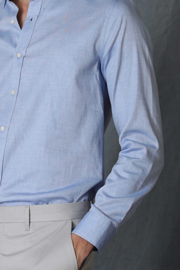 Умная мужская рубашка Daniel, slim fit, голубая, размер S — изображение 3