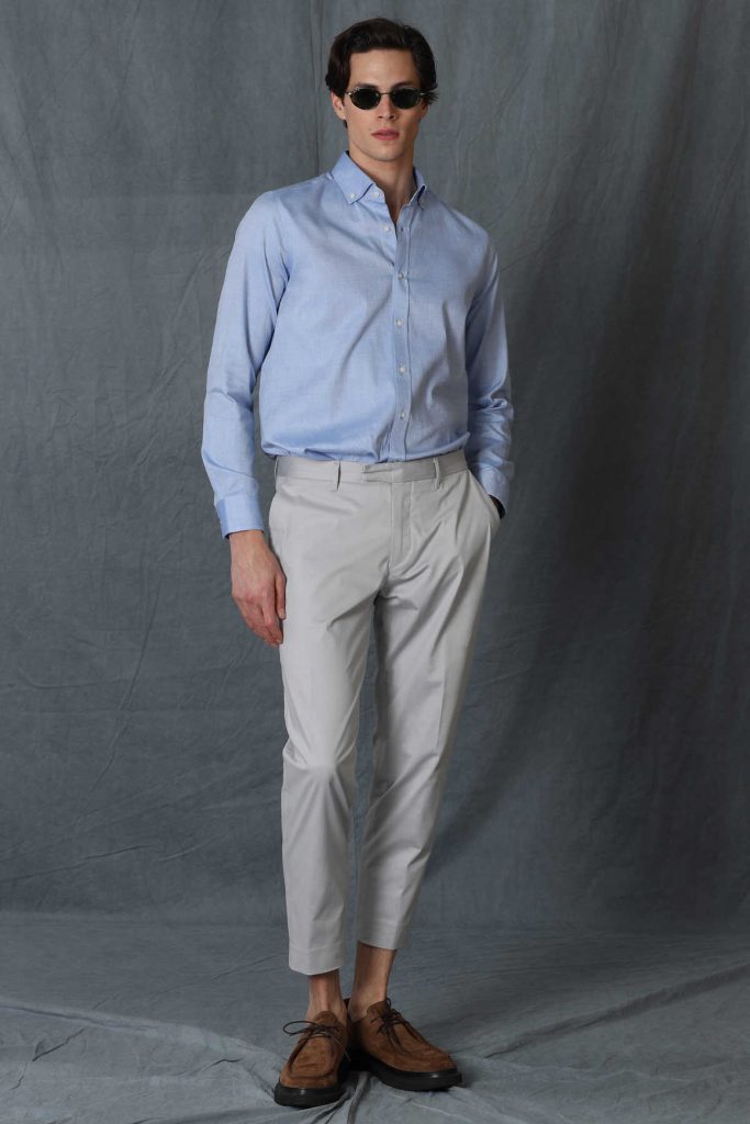 Умная мужская рубашка Daniel, slim fit, голубая, размер S — изображение 2