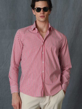 Умная рубашка для мужчин Slim Fit красного цвета, размеры L и M