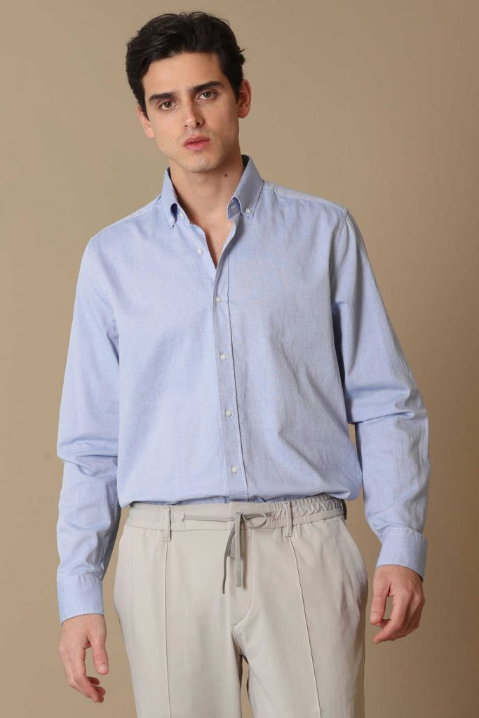 Мужская базовая рубашка Daniel Slim Fit синяя S-XXL