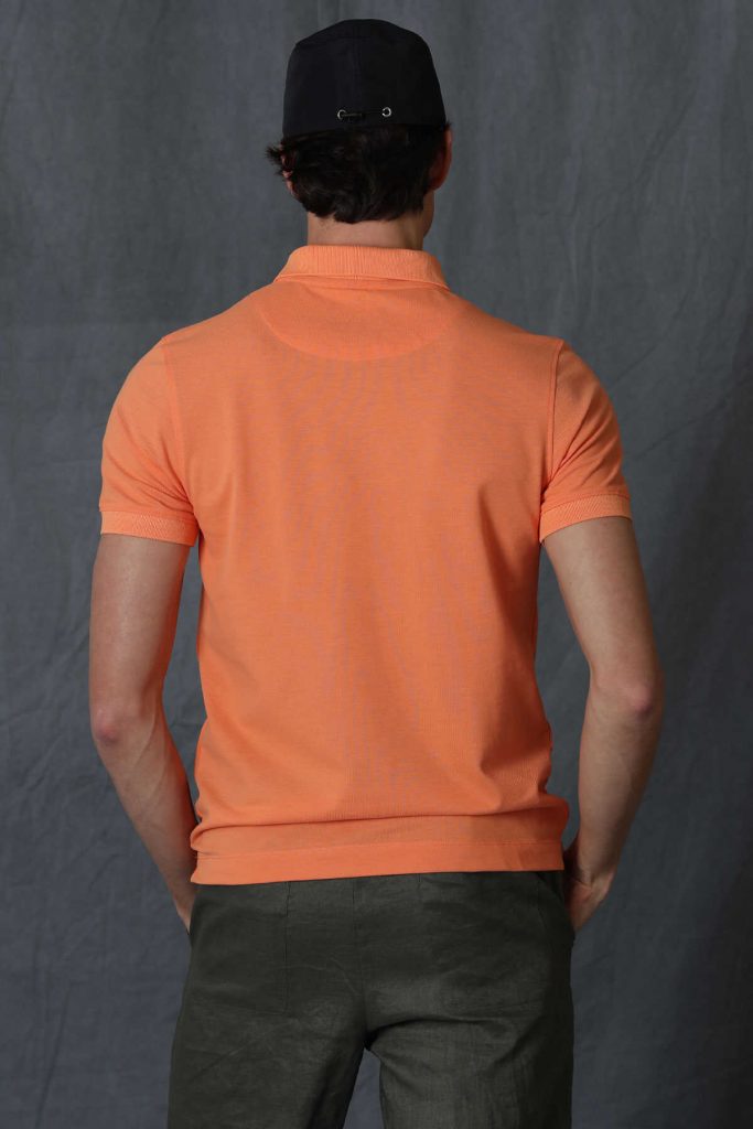 Мужская футболка с поло Laon, оранжевая, размеры S, XS, 3XL — изображение 6