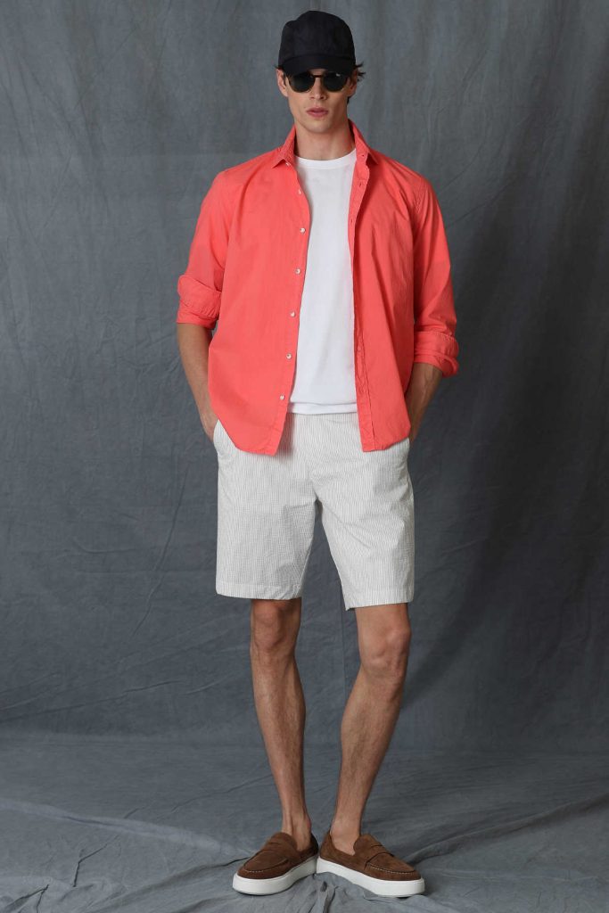 Мужская смарт-рубашка Comfort Slim Fit кораллового цвета, доступные размеры: L, M, XXL — изображение 5