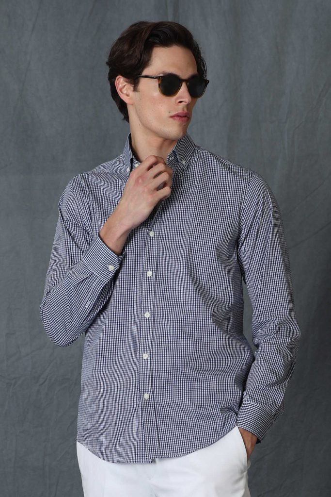 Умная рубашка Ardmin для мужчин, Slim Fit, темно-синяя, размер M — изображение 4