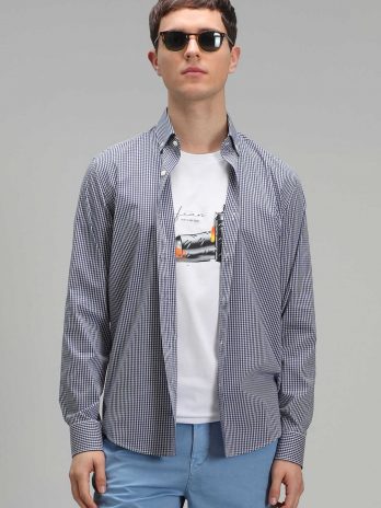 Умная рубашка Ardmin для мужчин, Slim Fit, темно-синяя, размер M