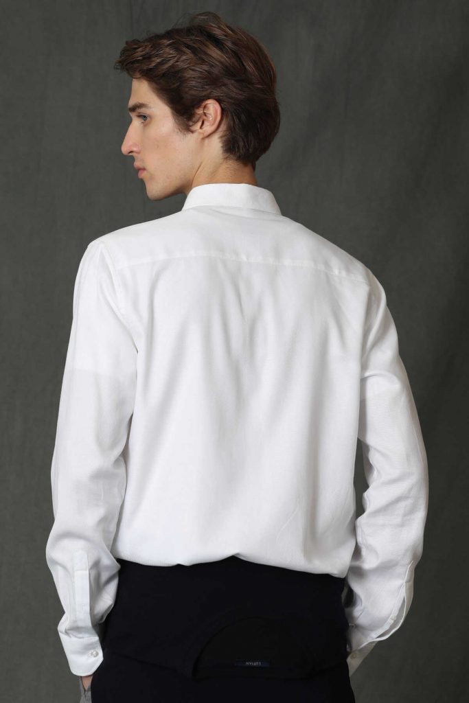 Мужская базовая рубашка Viana Comfort Slim Fit белая, доступные размеры: S, M, L, XL, XXL — изображение 6